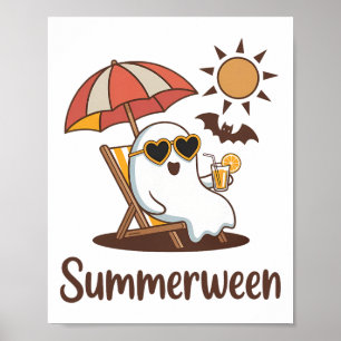 Poster Engraçado SummerEntre Cute Spooky Summer Hallowee