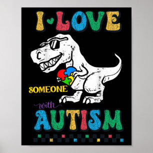 Poster Engraçado T.rex Dino Dinossaur Eu Amo Alguém Com A
