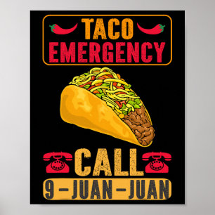 Poster Engraçado Taco Emergência Cinco Homens De Mayo Fes