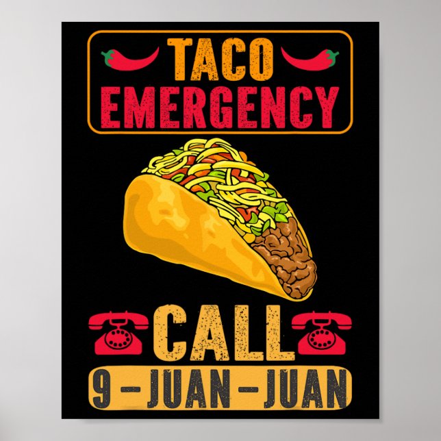 Poster Engraçado Taco Emergência Cinco Homens De Mayo Fes (Frente)