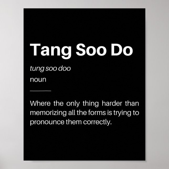Poster Engraçado Tang Soo Do Definition Martits Karate S (Frente)