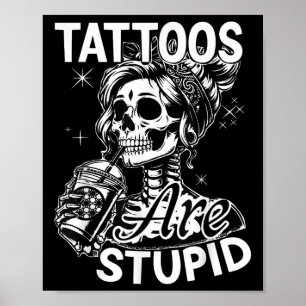 Poster Engraçado Tatuagem De Tinta Engraçada Tatuagens Sã