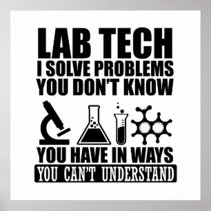Poster Engraçado técnico de laboratório cita humor técnic