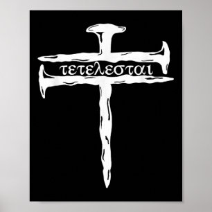 Poster Engraçado Tetelestai Está Consumado Cruz Jesus Bíb