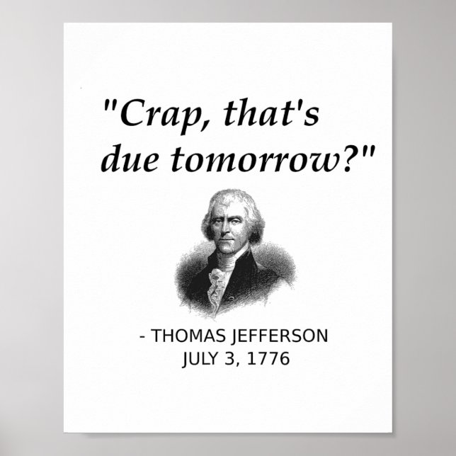 Poster Engraçado Thomas Jefferson História Dos EUA Profes (Frente)
