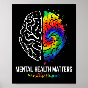 Poster Engraçado Tie Dye Termina O Stigma Mental Health A