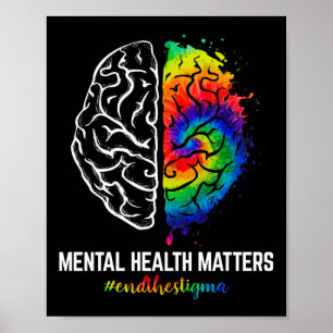 Poster Engraçado Tie Dye Termina O Stigma Mental Health A