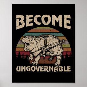 Poster Engraçado Torna-Se Incontrolável Moo Deng Cute Ba