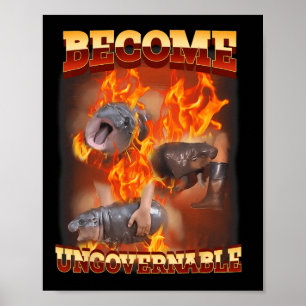 Poster Engraçado Torna-Se Incontrolável Moo Deng In Fire 