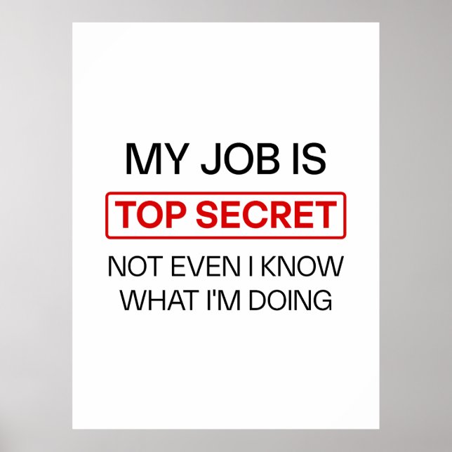 Poster Engraçado Trabalho Secreto Mug - "Meu Trabalho É S (Frente)