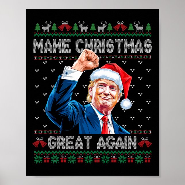Poster Engraçado Trump 2024 Faça o Excelente de Natal nov (Frente)