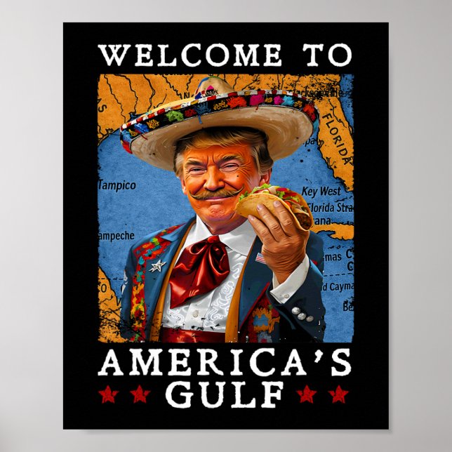 Poster Engraçado Trump 2025 México Taco Bem-vindo à Améri (Frente)
