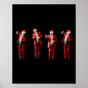 Poster Engraçado Trump Dance Papai Noel Natal