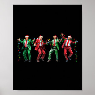 Poster Engraçado Trump Dance Papai Noel Natal