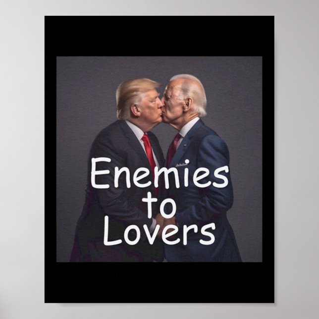 Poster Engraçado Trump E Biden Beising (Frente)