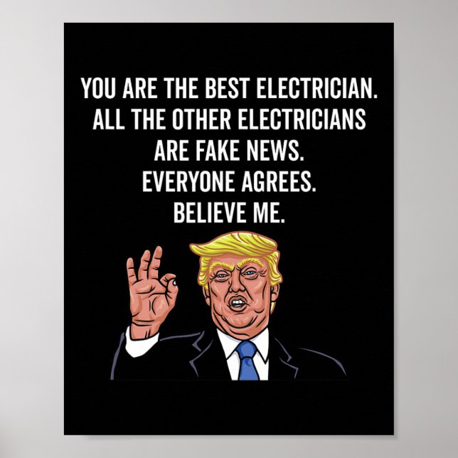 Poster Engraçado Trump Eletrico Lineman (Frente)