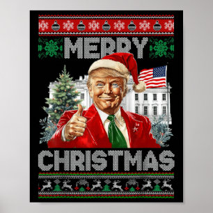 Poster Engraçado Trump Feliz Família de Papais noeis de N