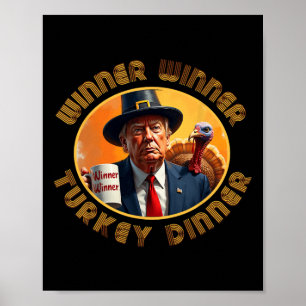 Poster Engraçado Trump Graças Vencedor da Turquia Dinn