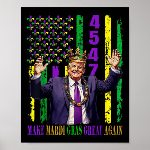 Poster Engraçado Trump Mardi Gras Faz Excelente Mardi Gra