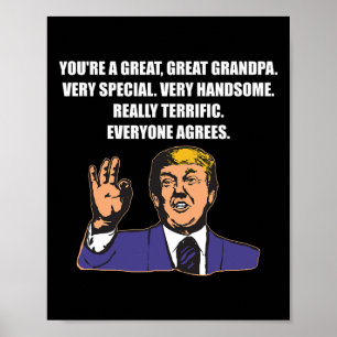 Poster Engraçado Trump Melhor Avô Sempre Concorda