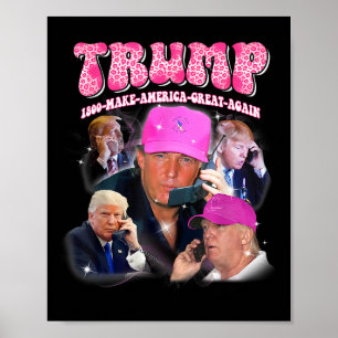 Poster Engraçado Trump Rosa Mentira Mim Ainda Trump 2024 