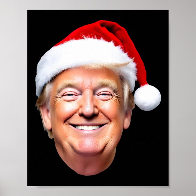Poster Engraçado Trump Santa Hat Donald Trump Natal Novo  (Frente)