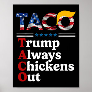 Poster Engraçado Trump Taco Trump Sempre Desiste 10