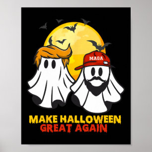 Poster Engraçado Trump Vance Ghost Mega Hat Faz Halloween