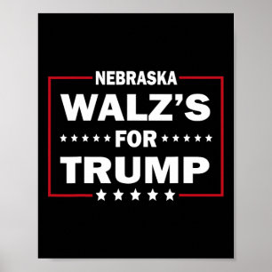 Poster Engraçado Trump Vance W's para Trump Nebraska Men 