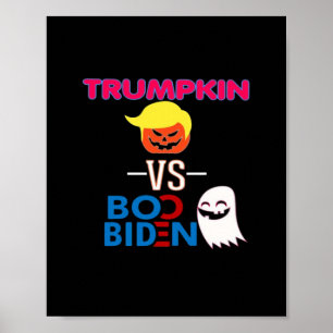 Poster Engraçado Trumpkin Vs Boo Biden Design Classe Hall
