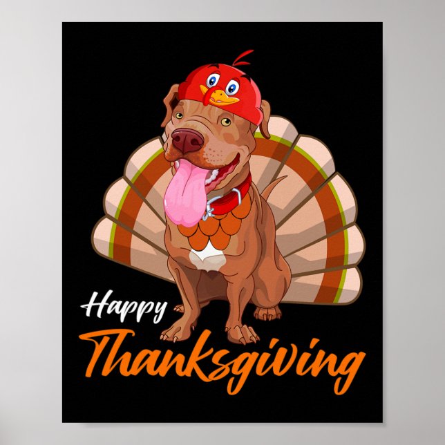 Poster Engraçado Turco Cão Pitbull Maple Folha Folha Vibe (Frente)