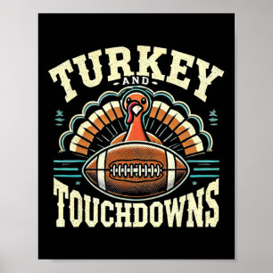 Poster Engraçado Turquia E Touchdowns Graças A Futebol