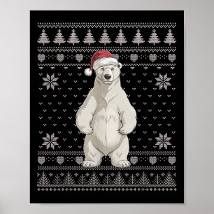 Poster Engraçado Urso Lar Feio Papais noeis De Suéter De