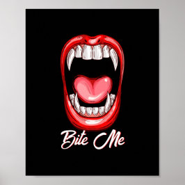 Poster Engraçado Vampiro Morde Halloween