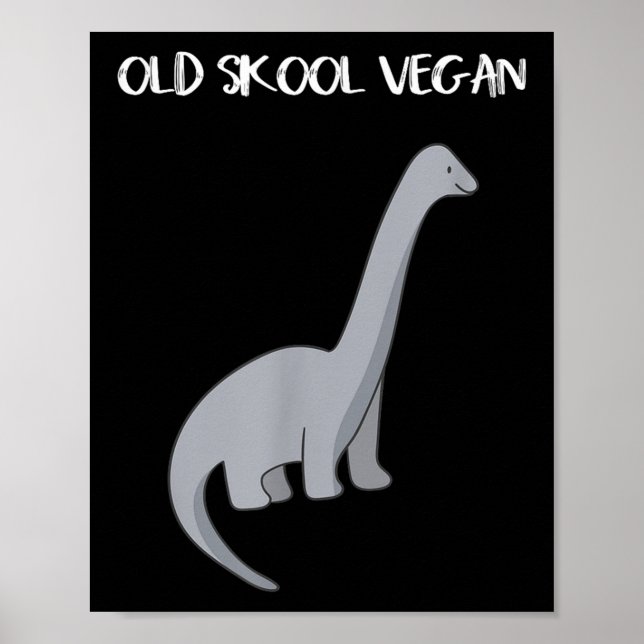 Poster Engraçado Vegan T Shirt Com Imagem De Dinossauro (Frente)