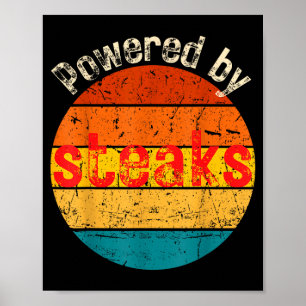 Poster Engraçado vintage alimentado por bifes carne carni