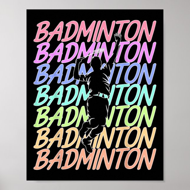 Poster Engraçado Vintage Badminton Shuttle Badminton Play (Frente)