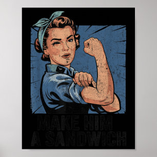 Poster Engraçado Vintage Faz Dele Um Sanduíche