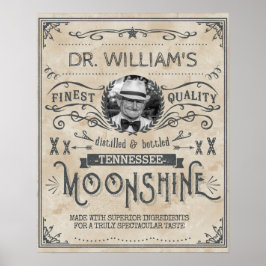 Póster Engraçado Vintage Moonshine Hillbilly Medicine Per