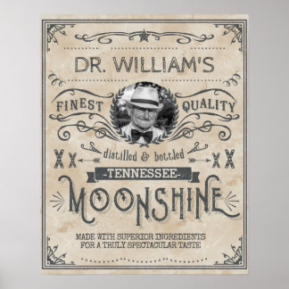 Póster Engraçado Vintage Moonshine Hillbilly Medicine Per