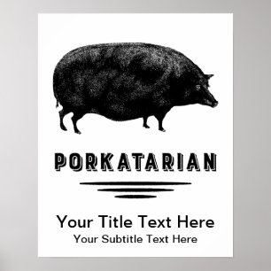 Poster Engraçado Vintage Pig Bacon Humor de Lover