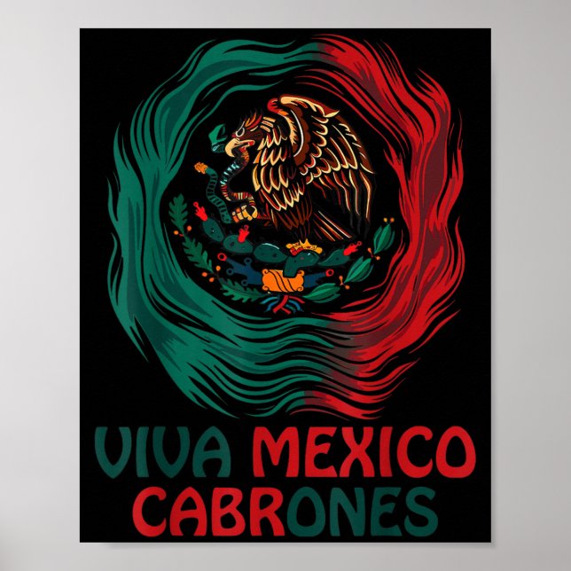 Poster Engraçado Viva México Cabrone Dia da Independência (Frente)