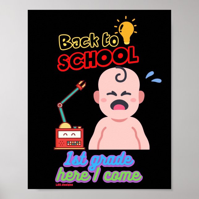 poster engraçado "VOLTAR À ESCOLA" (Frente)