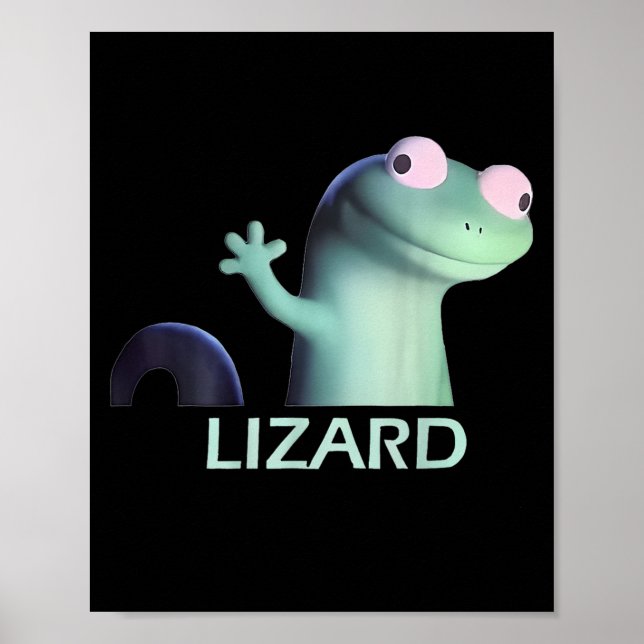 Poster Engraçado Weircore Animal Men Lizard Lizard Liz (Frente)