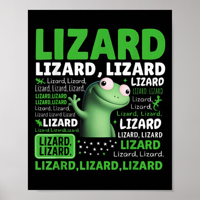 Poster Engraçado Weircore Animal Men Lizard Lizard Liz (Frente)