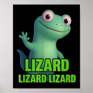 Poster Engraçado Weircore Animal Men Lizard Lizard Liz