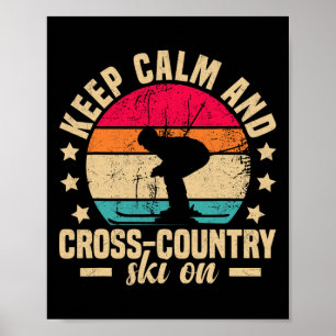 Poster Engraçado Winter Sport Snow Cross-country Skiing A