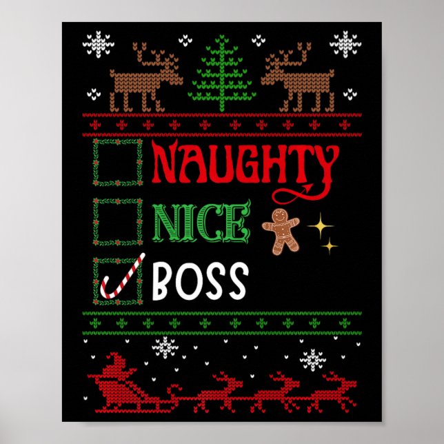 Poster Engraçado Xmas Belo Cachorro de Natal (Frente)