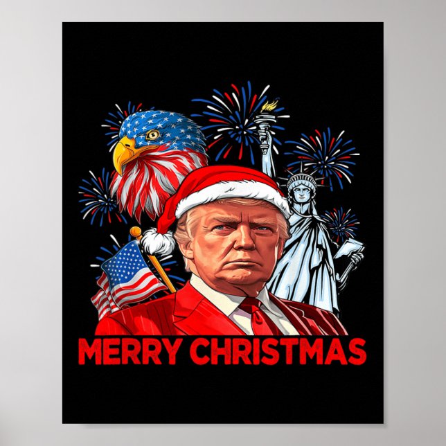 Poster Engraçado Xmas Donald Trump Feliz Natal Engraçado  (Frente)