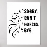 Engraçados Desculpem Não Cavalos Bye Vintage Horse